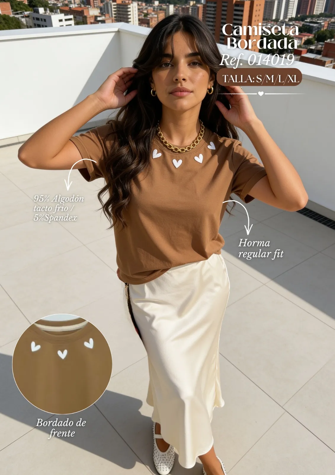 Camiseta corazones café 🤎